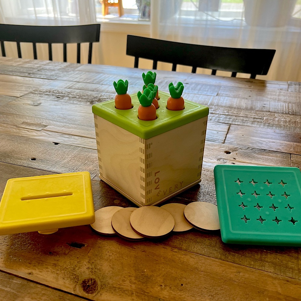 Lovevery Coin Bank with 3 lids